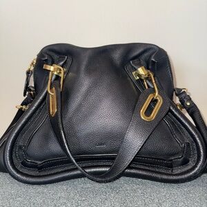 Chloe Paraty Medium Shoulder Bag - Black & Gold